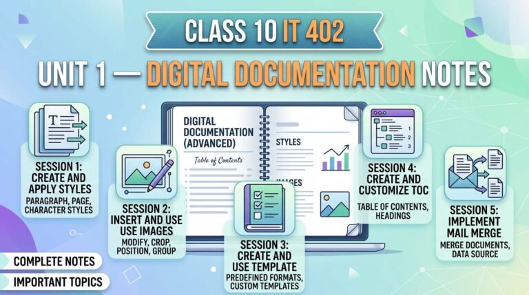 Class 10 IT 402 Unit 1 — Digital Documentation Notes